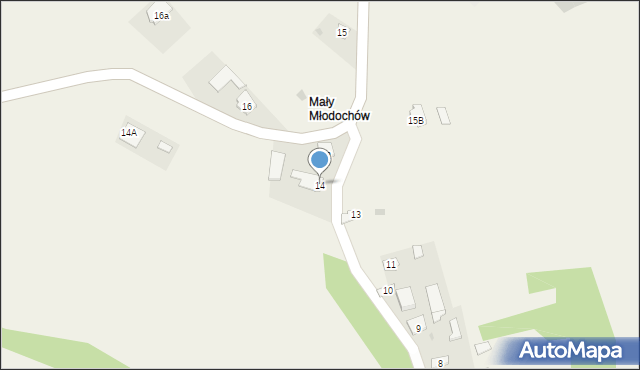 Młodochów, Młodochów, 14, mapa Młodochów