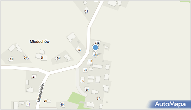 Młodochów, Młodochów, 33A, mapa Młodochów