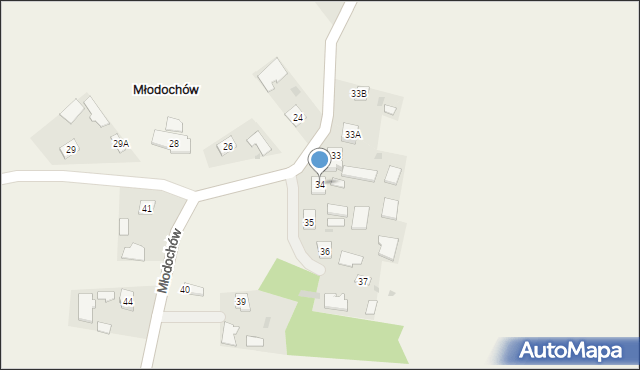 Młodochów, Młodochów, 34, mapa Młodochów
