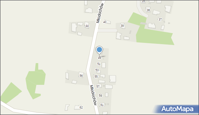 Młodochów, Młodochów, 49, mapa Młodochów