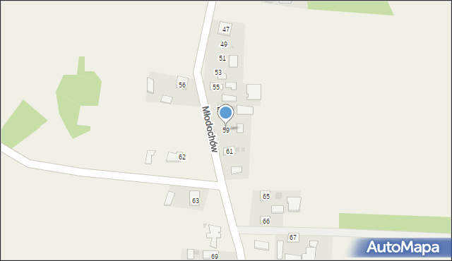 Młodochów, Młodochów, 59, mapa Młodochów