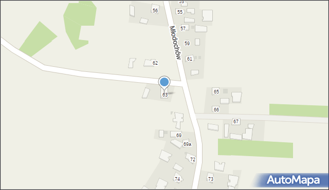 Młodochów, Młodochów, 63, mapa Młodochów