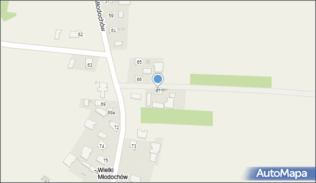 Młodochów, Młodochów, 67, mapa Młodochów