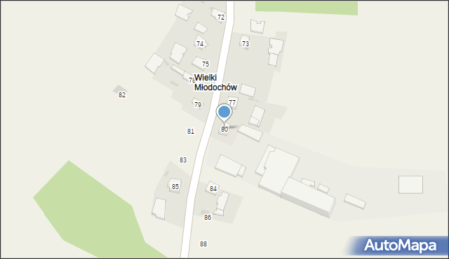 Młodochów, Młodochów, 80, mapa Młodochów