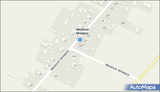 Młodocin Mniejszy, Młodocin Mniejszy, 21A, mapa Młodocin Mniejszy