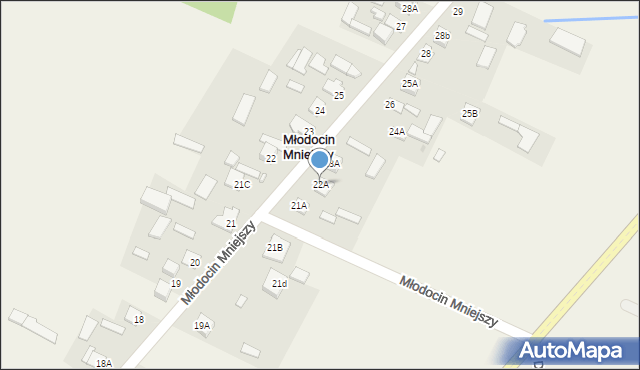 Młodocin Mniejszy, Młodocin Mniejszy, 22A, mapa Młodocin Mniejszy