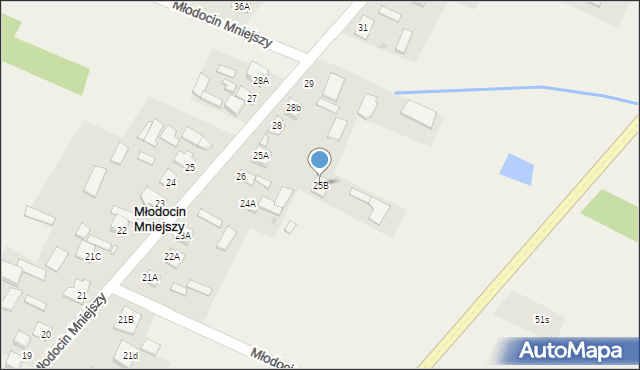 Młodocin Mniejszy, Młodocin Mniejszy, 25B, mapa Młodocin Mniejszy