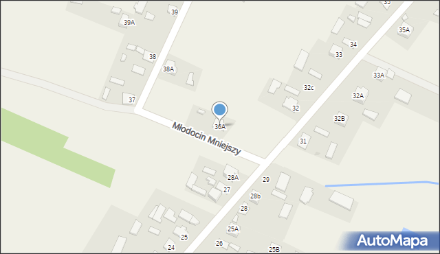 Młodocin Mniejszy, Młodocin Mniejszy, 36A, mapa Młodocin Mniejszy