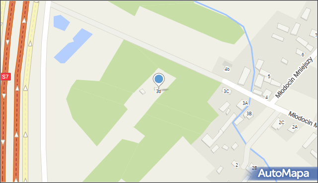 Młodocin Mniejszy, Młodocin Mniejszy, 3d, mapa Młodocin Mniejszy