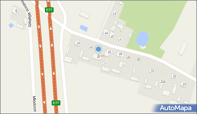 Młodocin Większy, Młodocin Większy, 12, mapa Młodocin Większy