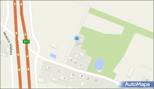 Młodocin Większy, Młodocin Większy, 13, mapa Młodocin Większy