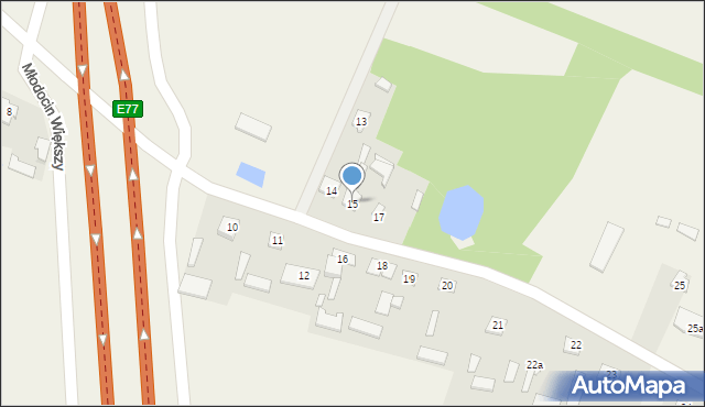 Młodocin Większy, Młodocin Większy, 15, mapa Młodocin Większy