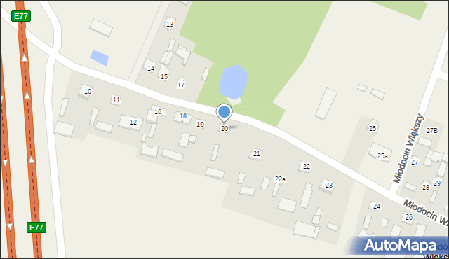 Młodocin Większy, Młodocin Większy, 20, mapa Młodocin Większy