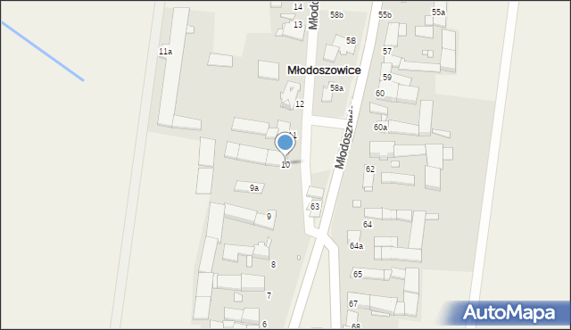 Młodoszowice, Młodoszowice, 10, mapa Młodoszowice