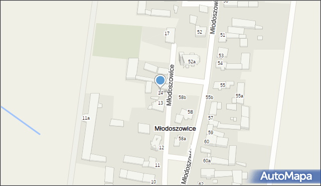 Młodoszowice, Młodoszowice, 14, mapa Młodoszowice
