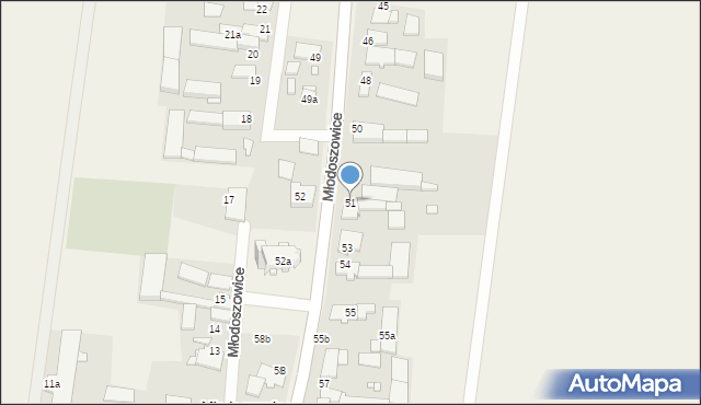 Młodoszowice, Młodoszowice, 51, mapa Młodoszowice