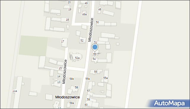 Młodoszowice, Młodoszowice, 53, mapa Młodoszowice