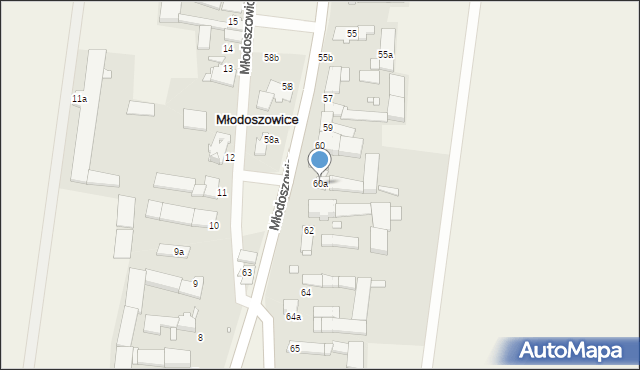 Młodoszowice, Młodoszowice, 60a, mapa Młodoszowice