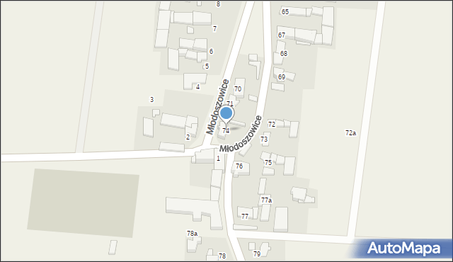 Młodoszowice, Młodoszowice, 74, mapa Młodoszowice