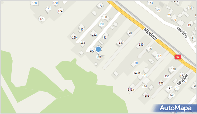 Młodów, Młodów, 136, mapa Młodów