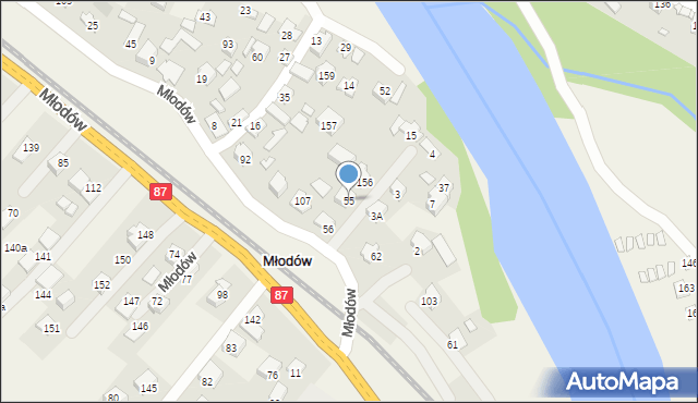 Młodów, Młodów, 55, mapa Młodów