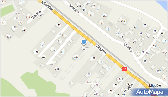 Młodów, Młodów, 90, mapa Młodów