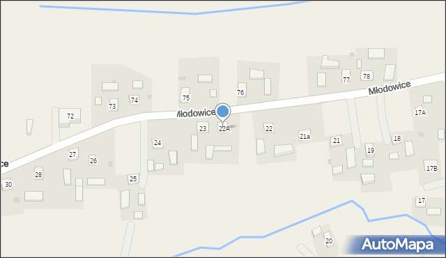 Młodowice, Młodowice, 22A, mapa Młodowice