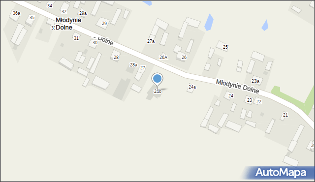 Młodynie Dolne, Młodynie Dolne, 24b, mapa Młodynie Dolne