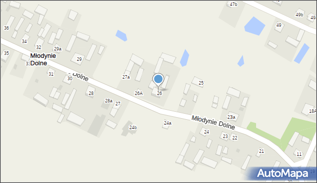 Młodynie Dolne, Młodynie Dolne, 26b, mapa Młodynie Dolne