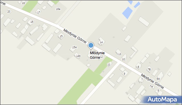 Młodynie Górne, Młodynie Górne, 14a, mapa Młodynie Górne