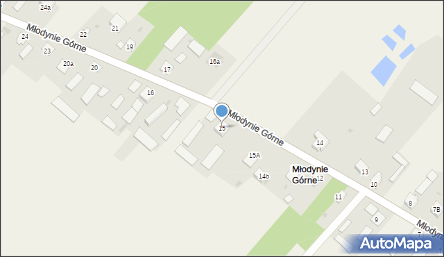 Młodynie Górne, Młodynie Górne, 15, mapa Młodynie Górne