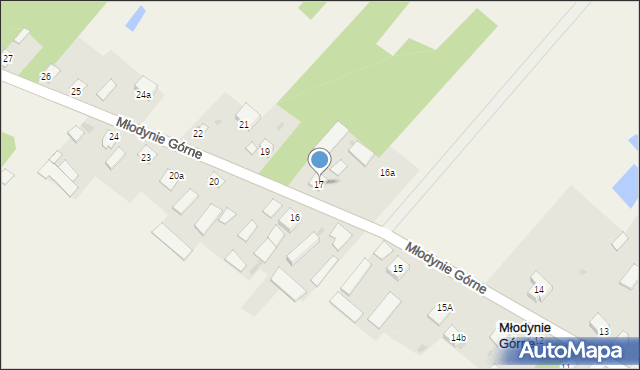 Młodynie Górne, Młodynie Górne, 17, mapa Młodynie Górne