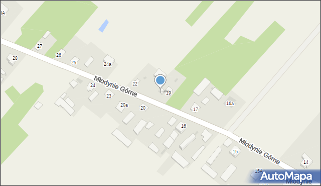 Młodynie Górne, Młodynie Górne, 19a, mapa Młodynie Górne