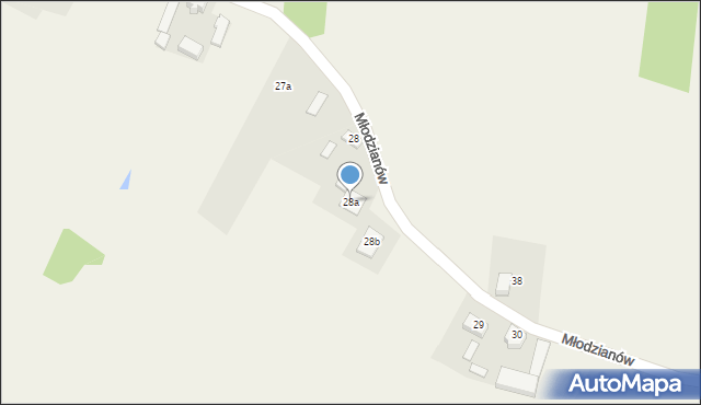 Młodzianów, Młodzianów, 28a, mapa Młodzianów