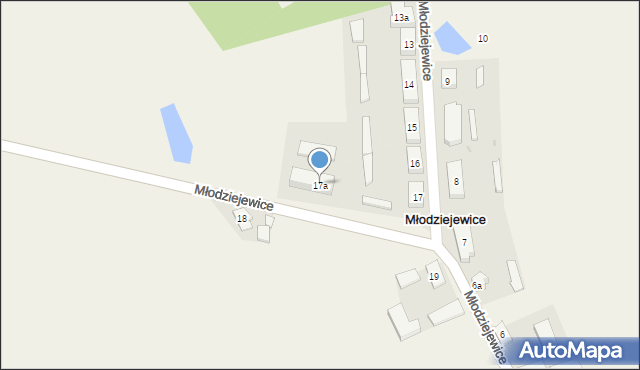 Młodziejewice, Młodziejewice, 17a, mapa Młodziejewice