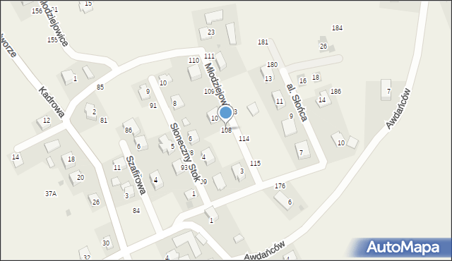 Młodziejowice, Młodziejowice, 108, mapa Młodziejowice