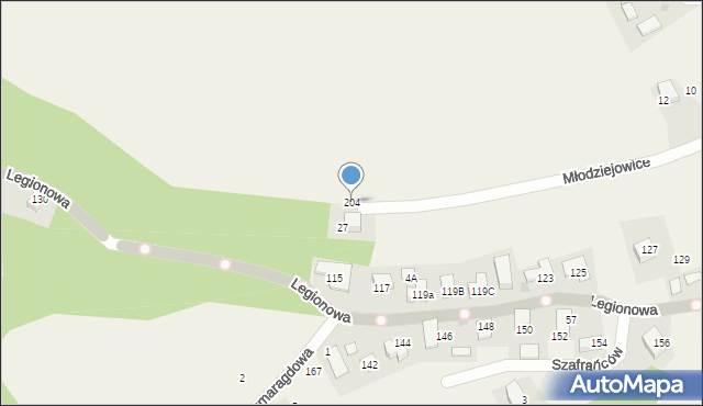 Młodziejowice, Młodziejowice, 204, mapa Młodziejowice