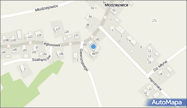 Młodziejowice, Młodziejowice, 9A, mapa Młodziejowice