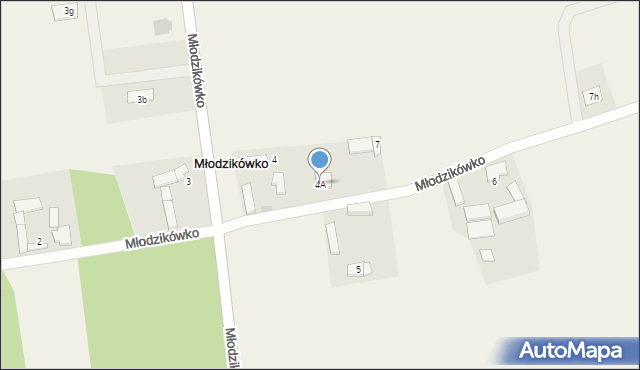 Młodzikówko, Młodzikówko, 4A, mapa Młodzikówko