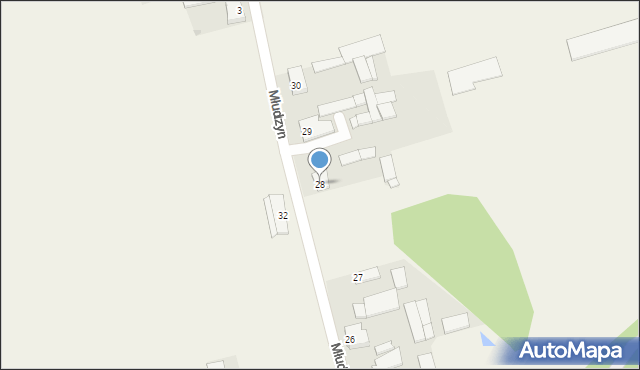 Młudzyn, Młudzyn, 28, mapa Młudzyn