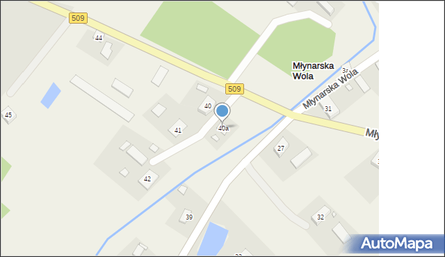 Młynarska Wola, Młynarska Wola, 40a, mapa Młynarska Wola
