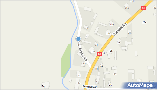 Młynarze, Młynarska, 3, mapa Młynarze