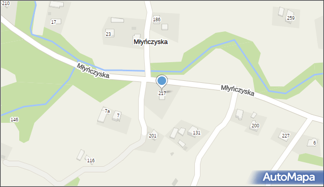 Młyńczyska, Młyńczyska, 217, mapa Młyńczyska