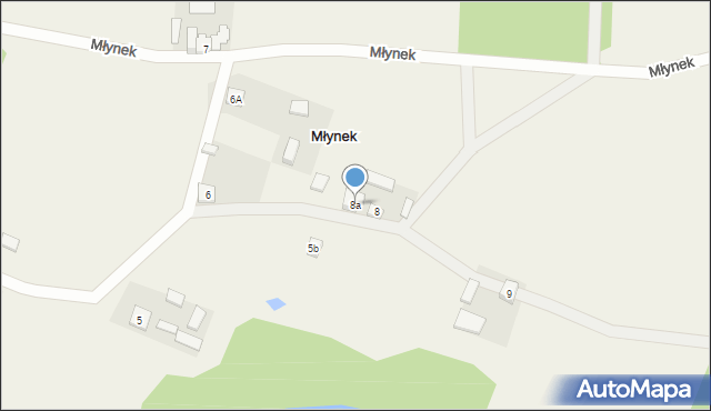 Młynek, Młynek, 8a, mapa Młynek
