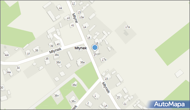 Młynek, Młynek, 17, mapa Młynek