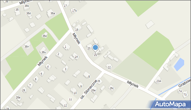 Młynek, Młynek, 21, mapa Młynek