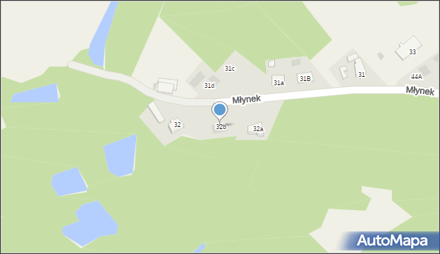 Młynek, Młynek, 32b, mapa Młynek
