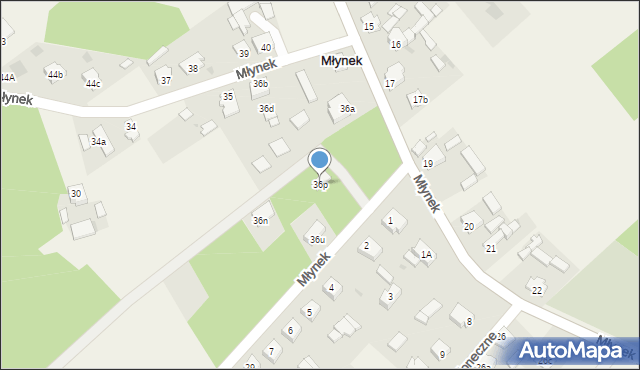Młynek, Młynek, 36p, mapa Młynek