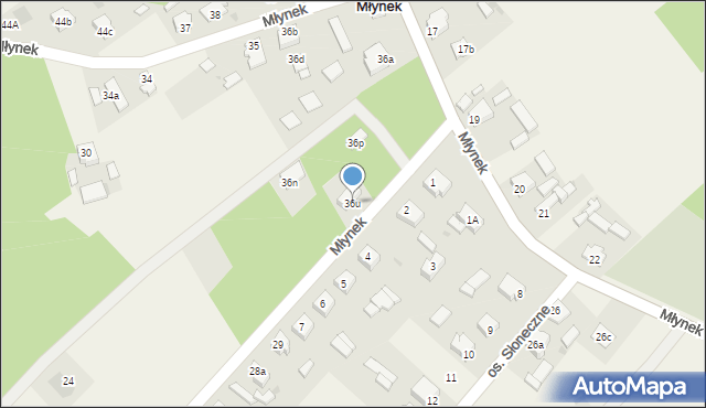 Młynek, Młynek, 36u, mapa Młynek