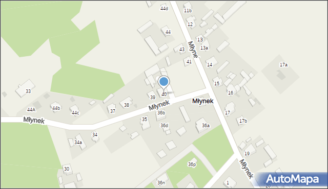 Młynek, Młynek, 40, mapa Młynek